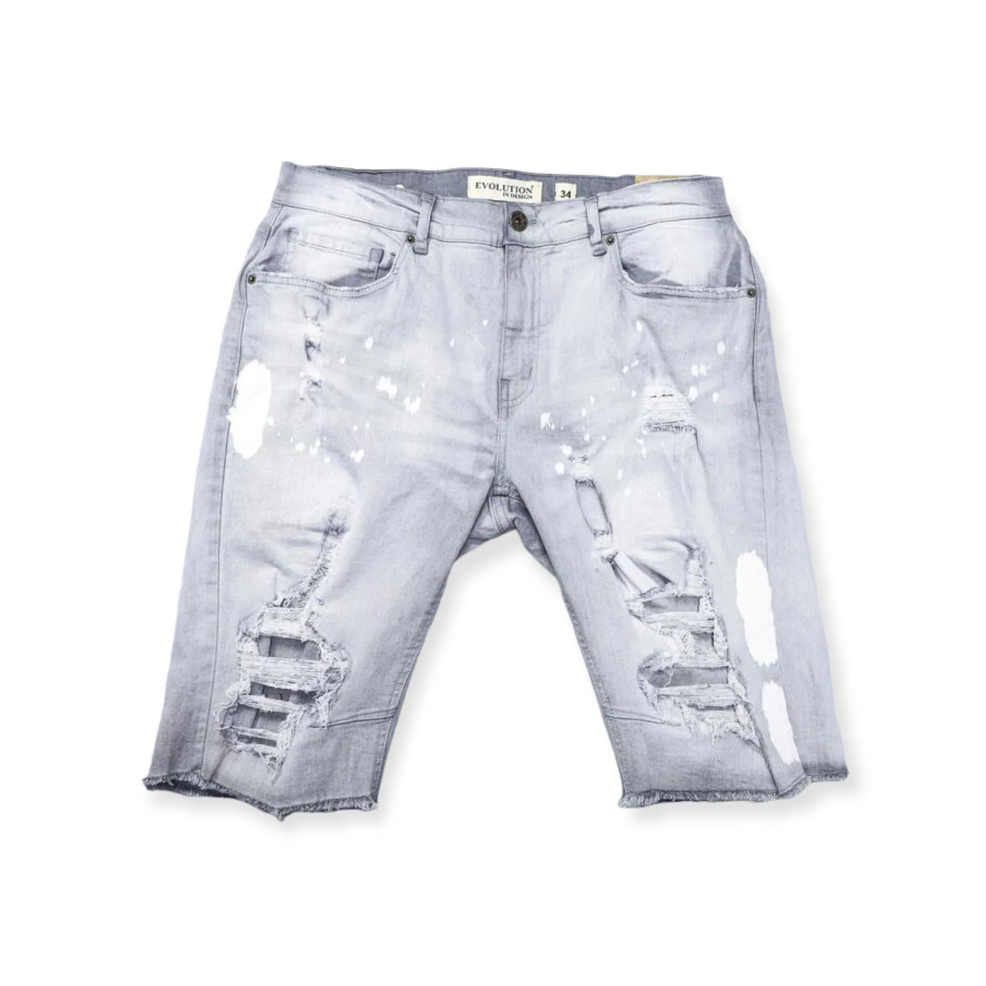 EVOLUTION: Rip & Slash Denim Short 22664