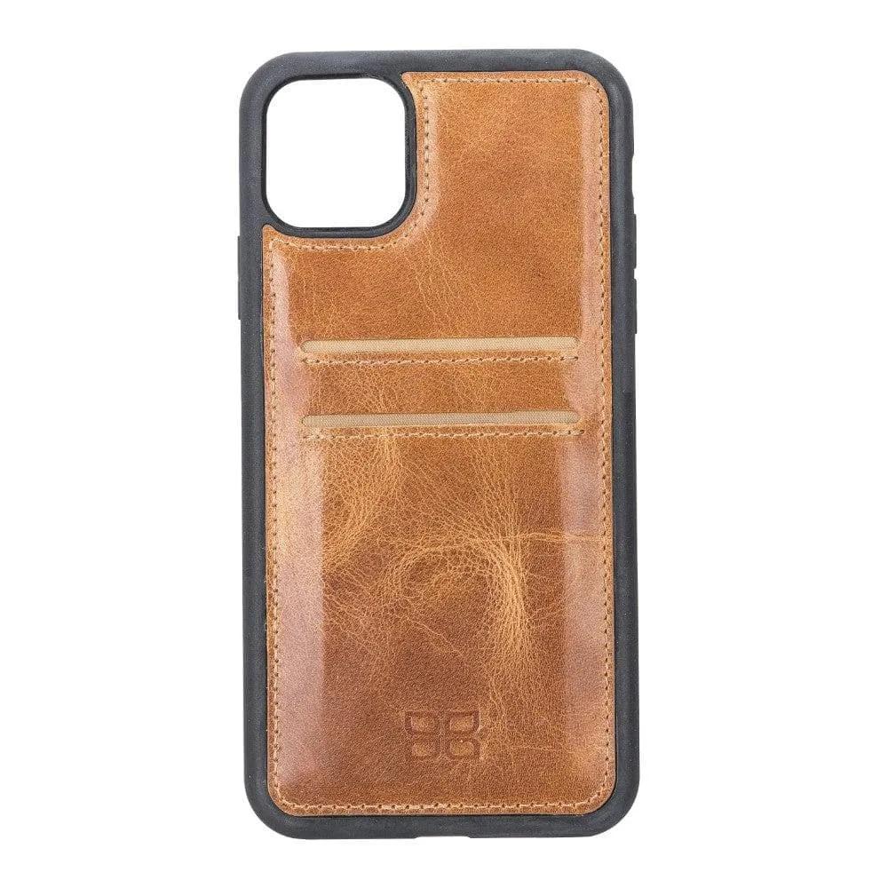 Flexible Leather Back Cover With Card Holder for iPhone 11 Series