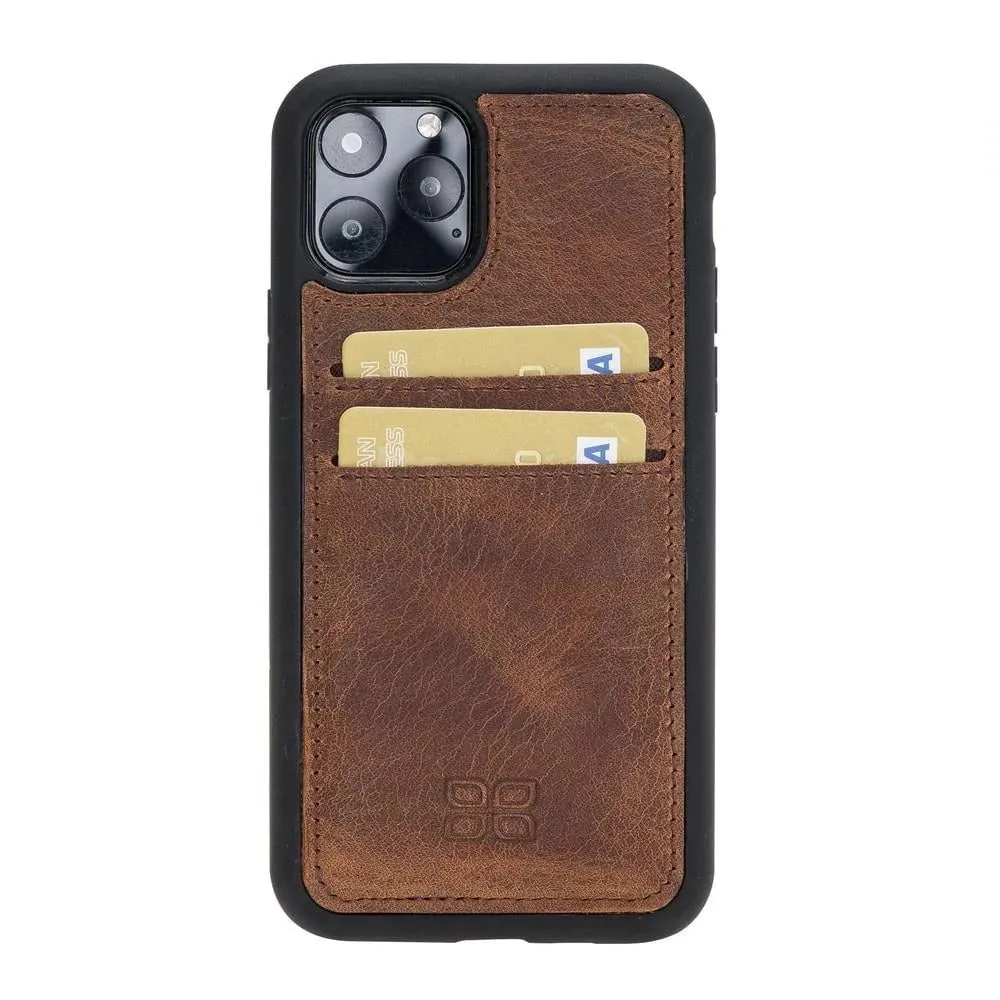 Flexible Leather Back Cover With Card Holder for iPhone 11 Series