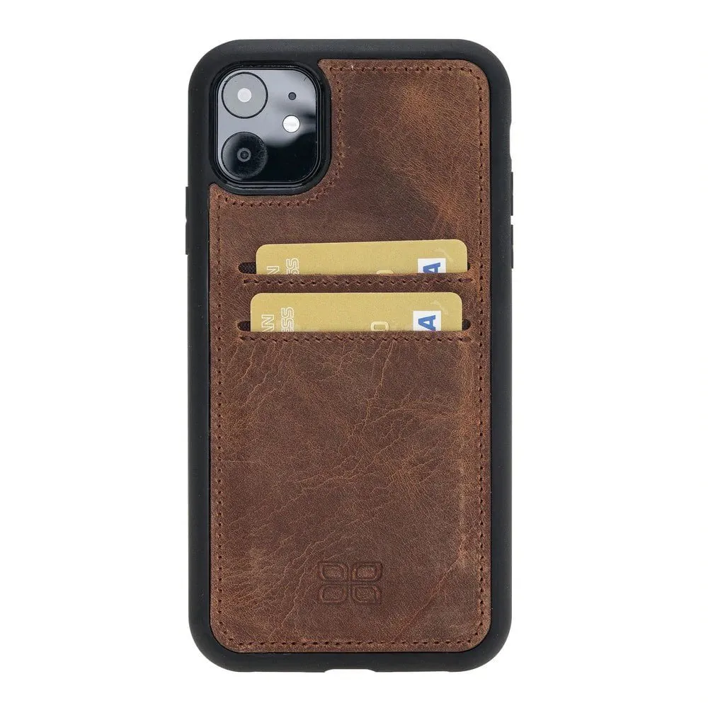 Flexible Leather Back Cover With Card Holder for iPhone 11 Series