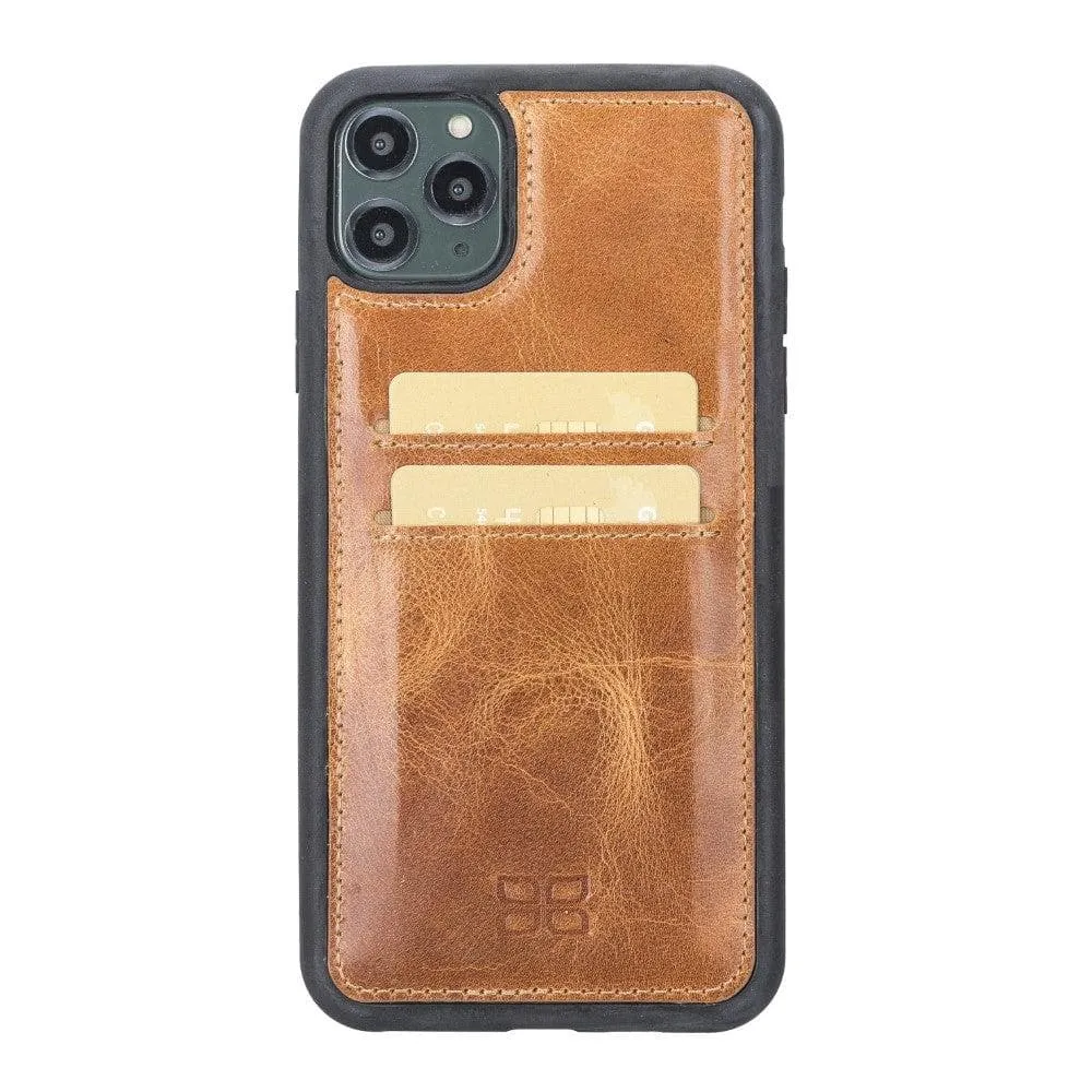 Flexible Leather Back Cover With Card Holder for iPhone 11 Series