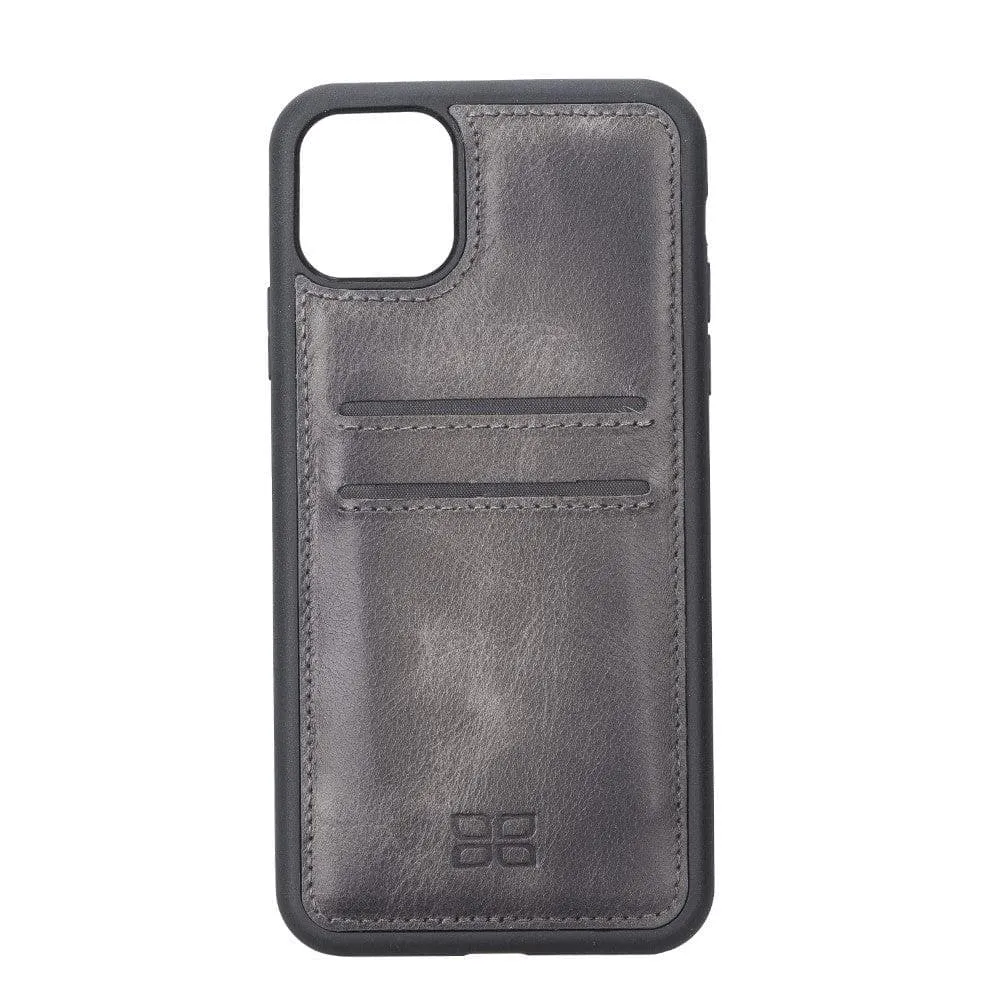 Flexible Leather Back Cover With Card Holder for iPhone 11 Series