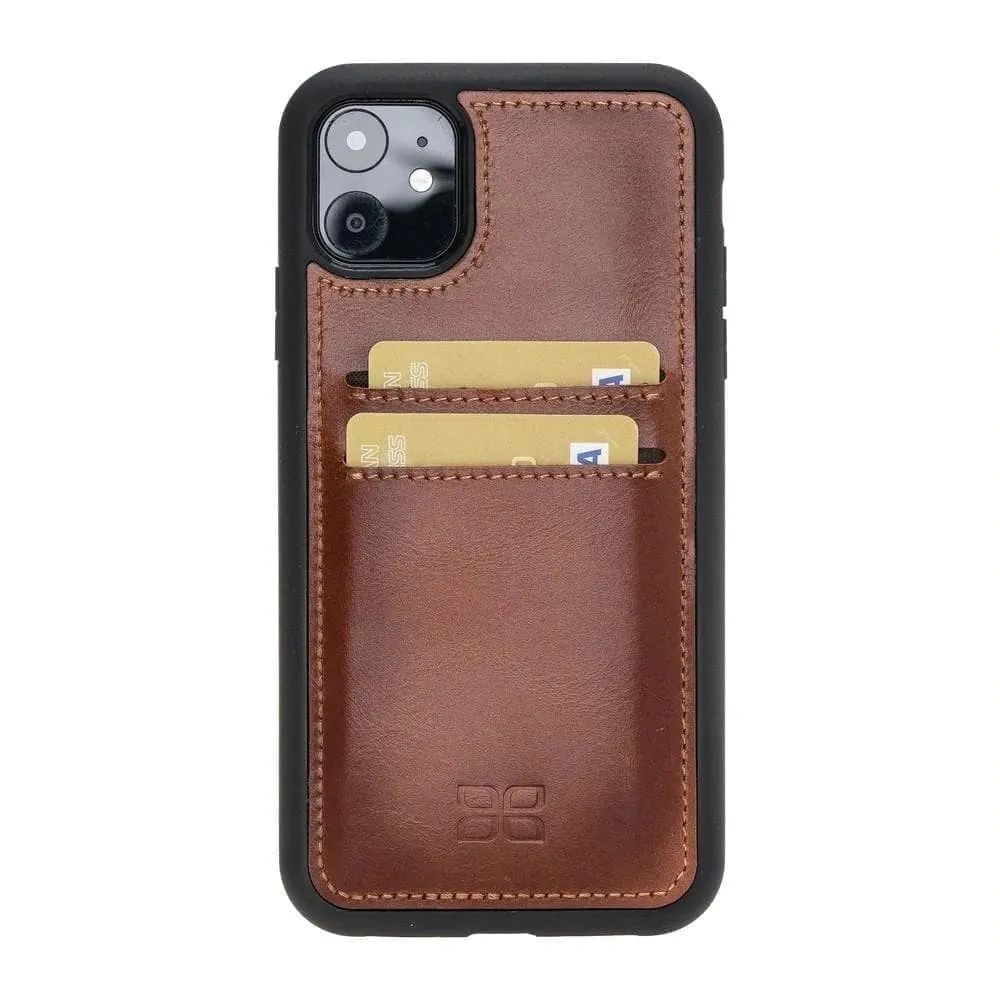 Flexible Leather Back Cover With Card Holder for iPhone 11 Series