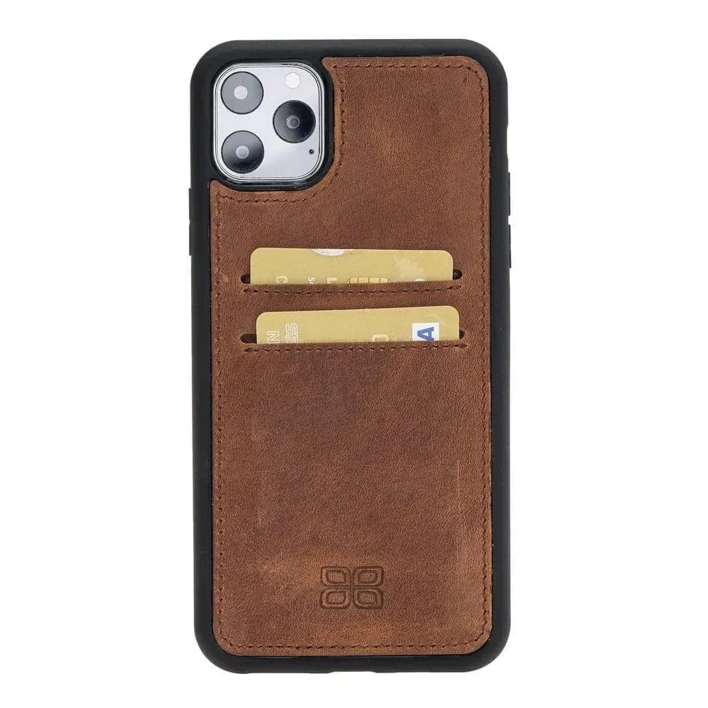 Flexible Leather Back Cover With Card Holder for iPhone 11 Series