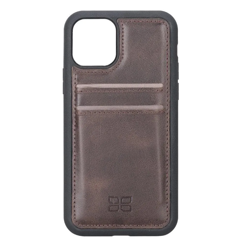 Flexible Leather Back Cover With Card Holder for iPhone 11 Series