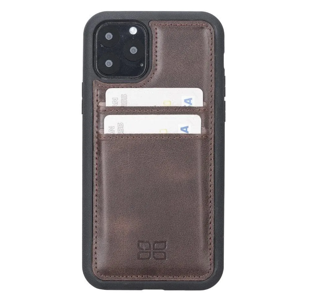 Flexible Leather Back Cover With Card Holder for iPhone 11 Series