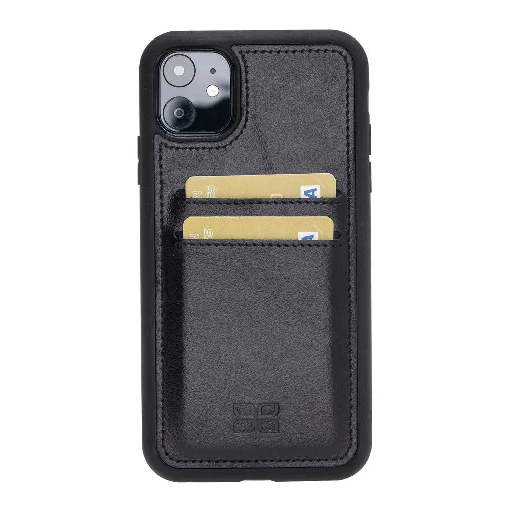 Flexible Leather Back Cover With Card Holder for iPhone 11 Series