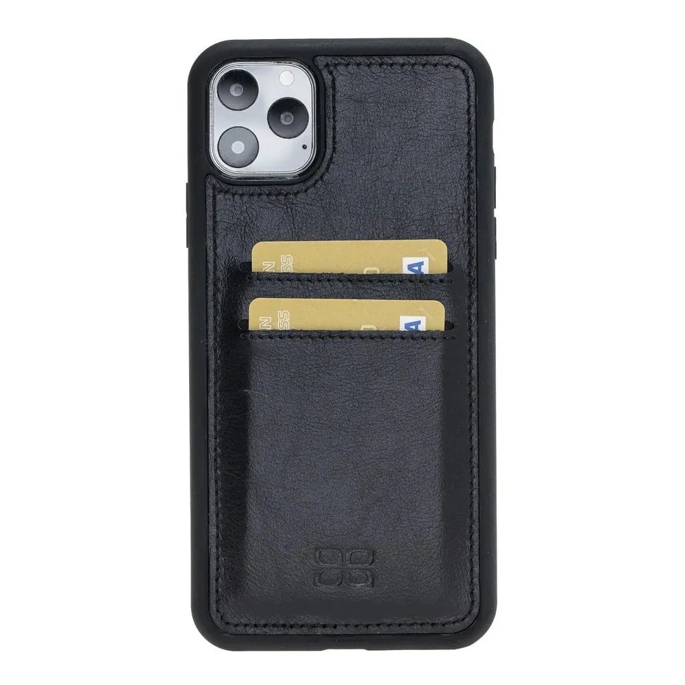 Flexible Leather Back Cover With Card Holder for iPhone 11 Series