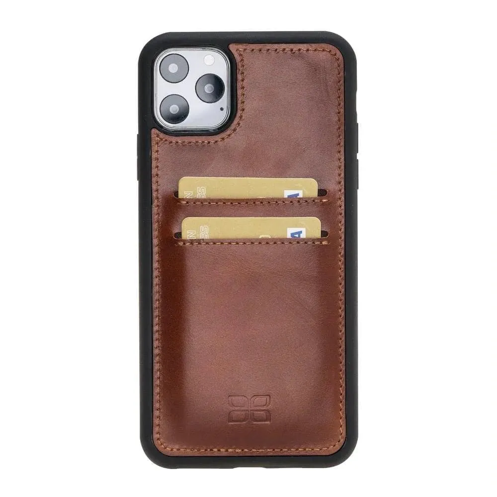 Flexible Leather Back Cover With Card Holder for iPhone 11 Series