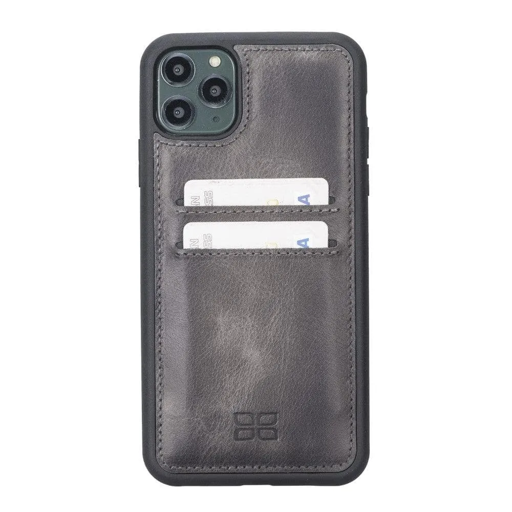 Flexible Leather Back Cover With Card Holder for iPhone 11 Series