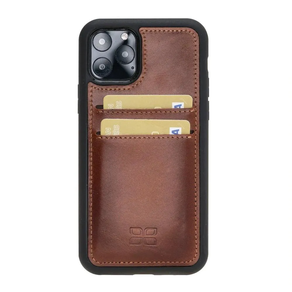 Flexible Leather Back Cover With Card Holder for iPhone 11 Series