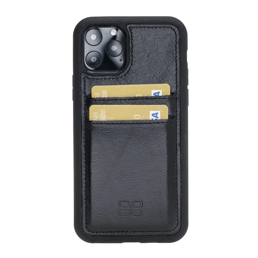 Flexible Leather Back Cover With Card Holder for iPhone 11 Series