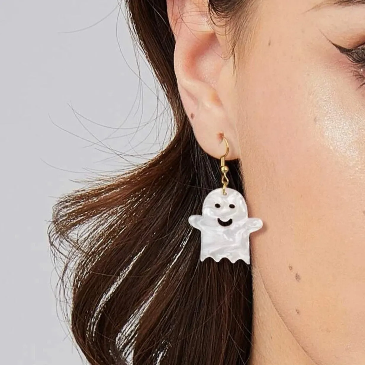 Ghost Earrings - Halloween Accessories , Halloween Earrings, White Ghost, Ghost Accessories, Halloween Teacher