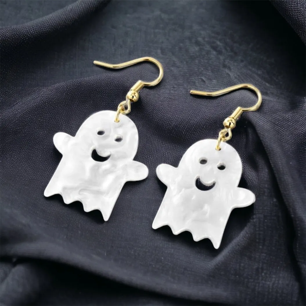 Ghost Earrings - Halloween Accessories , Halloween Earrings, White Ghost, Ghost Accessories, Halloween Teacher