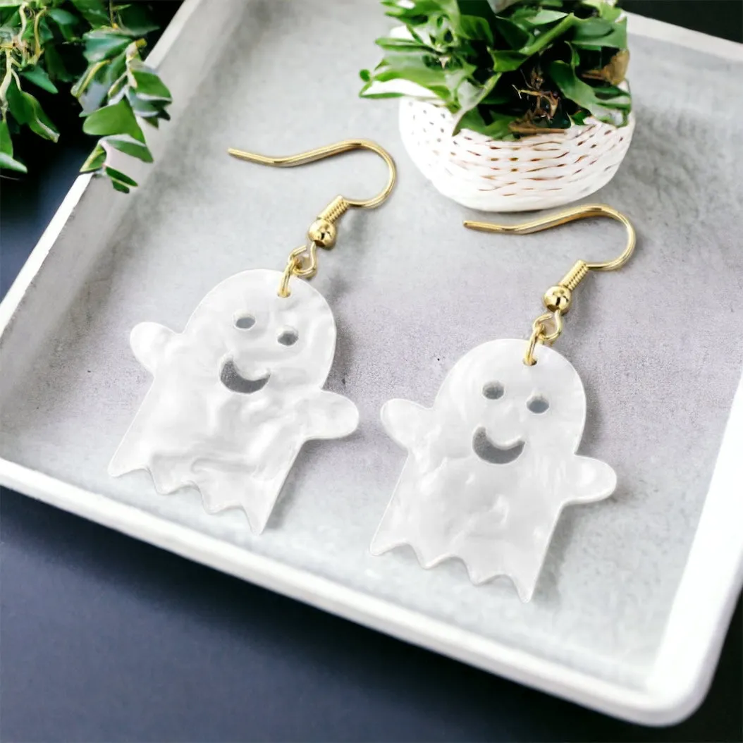 Ghost Earrings - Halloween Accessories , Halloween Earrings, White Ghost, Ghost Accessories, Halloween Teacher