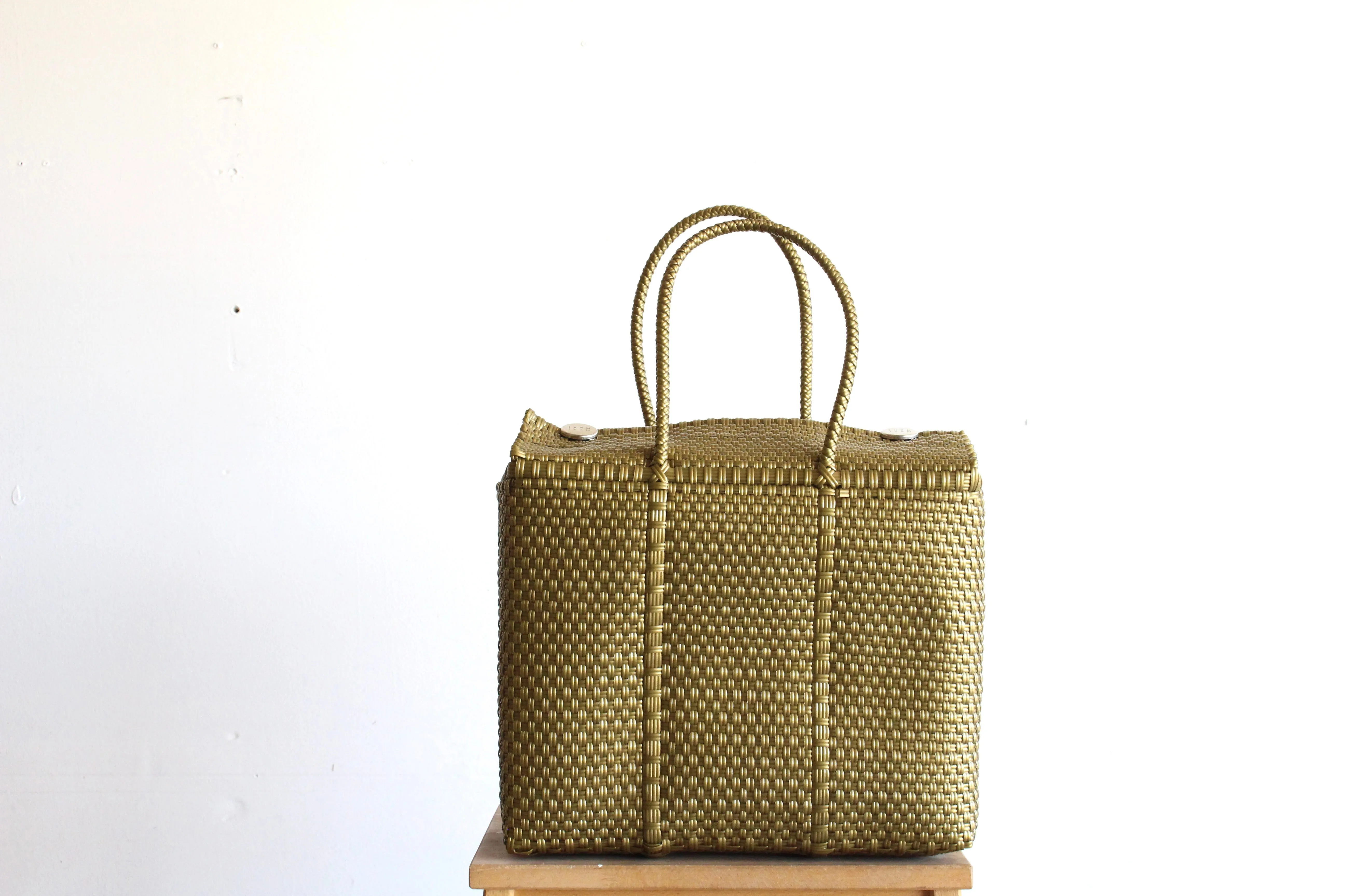 Gold handwoven Handbag by MexiMexi