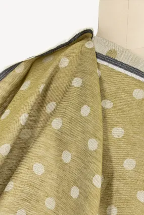 Green Jasmine Dots Linen Jacquard Woven