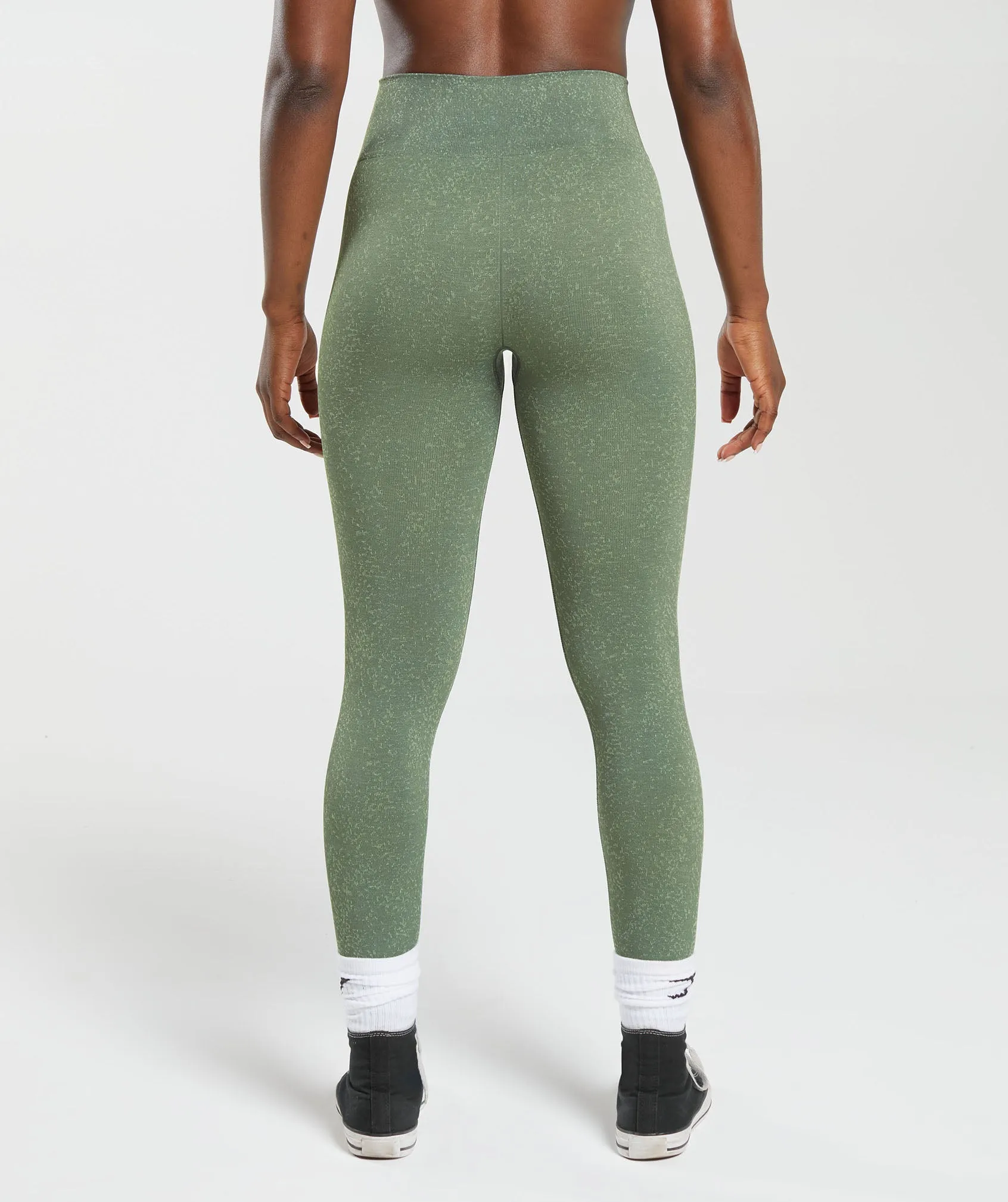 Gymshark Adapt Fleck Seamless Leggings - Dusk Green/Light Sage Green