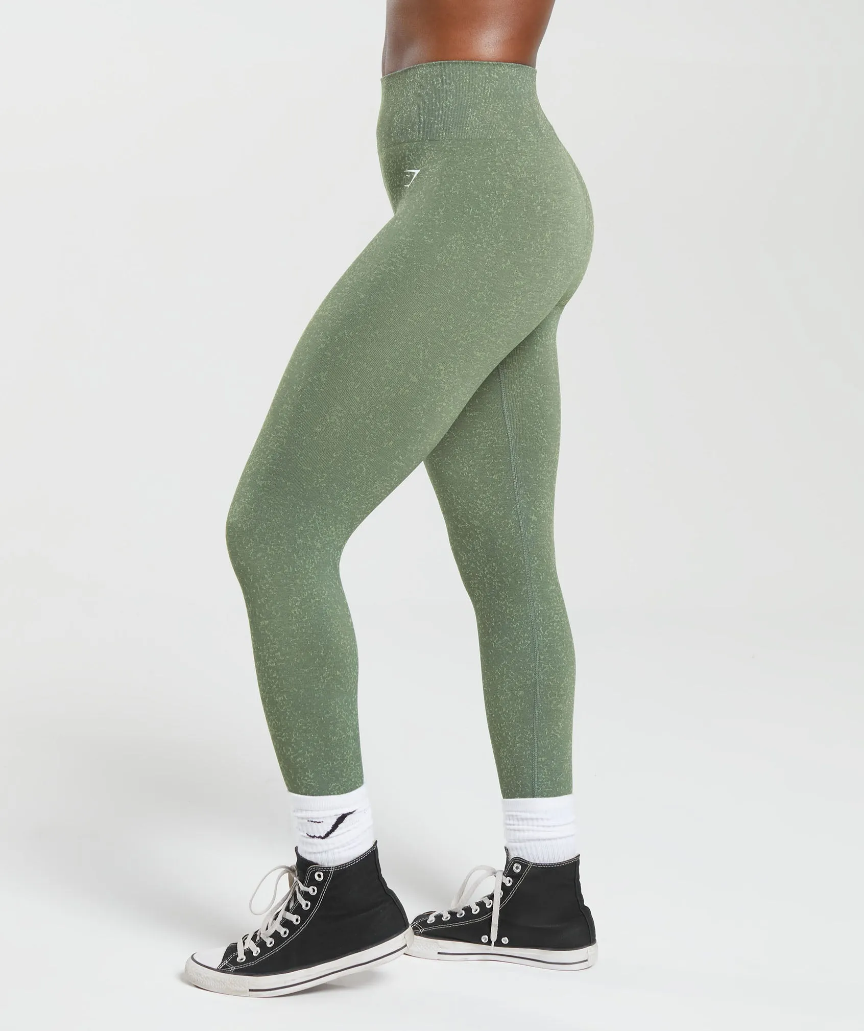 Gymshark Adapt Fleck Seamless Leggings - Dusk Green/Light Sage Green