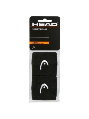 Head 2.5 inch Wristbands 2 Pack - Black