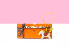 Hermes Craie / Jaune de Naples / Cuivre Pegase Bag Charm PM