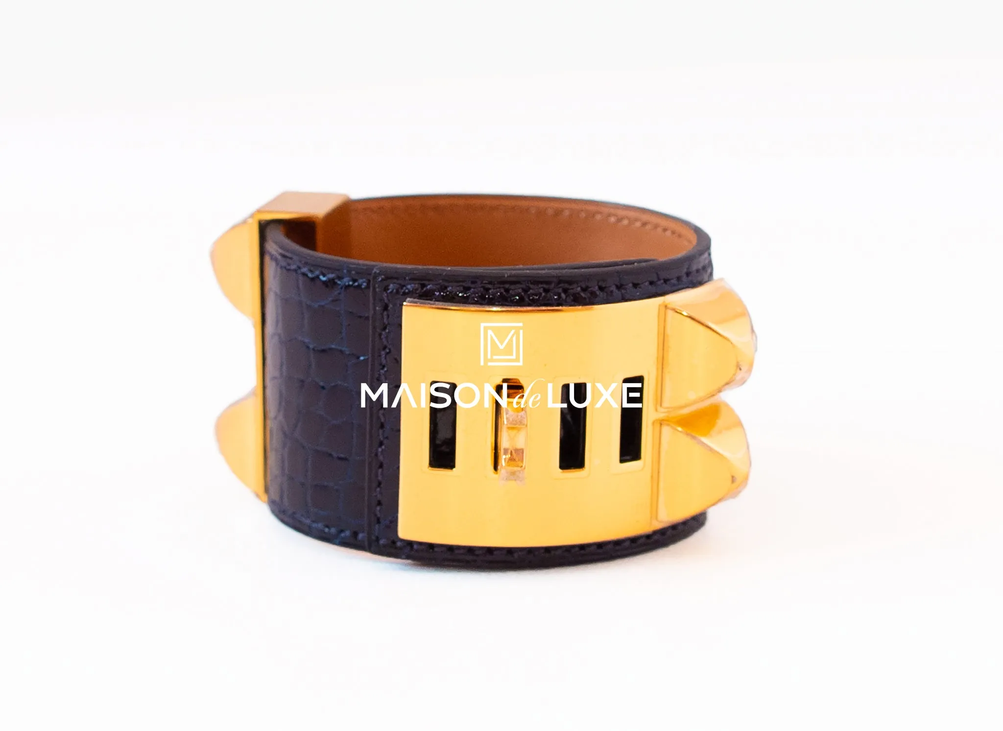 Hermes Marine Alligator CDC Collier de Chien Bracelet S