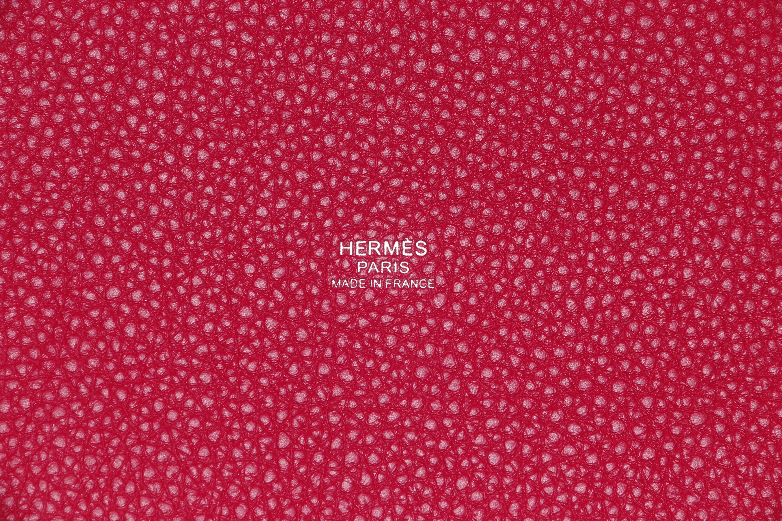 HERMES PICOTIN 18CM (STAMP Z 2021) ROUGE SELLIER & FRAMBOISE, SILVER HARDWARE, WITH DUST COVER & BOX