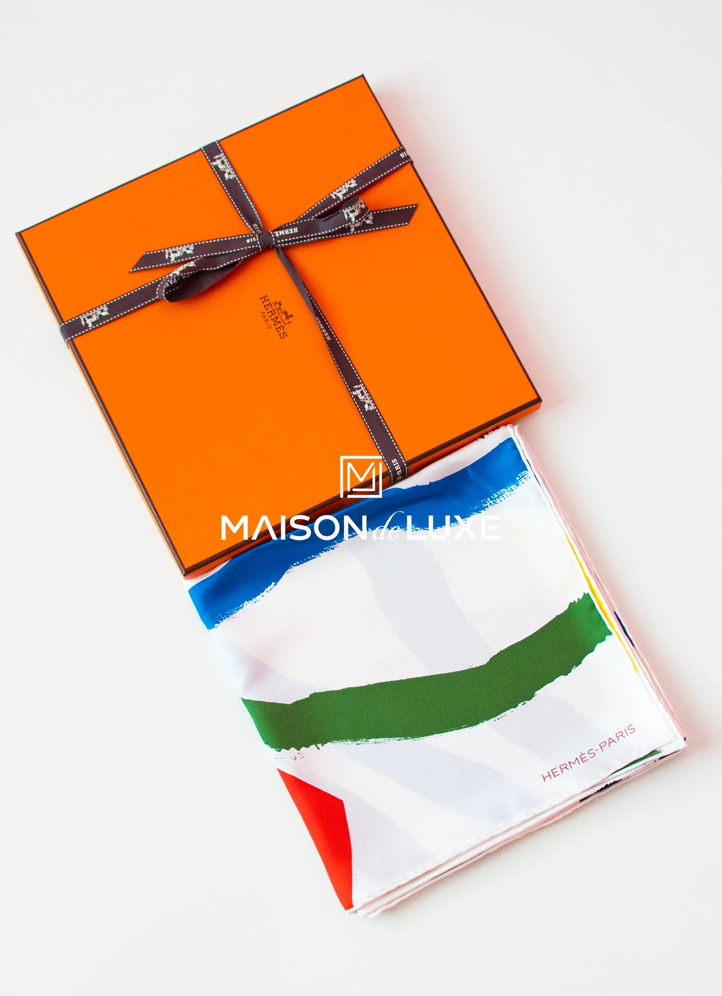 Hermes "Rosace de Janos Ber" Twill Silk 90 cm Scarf