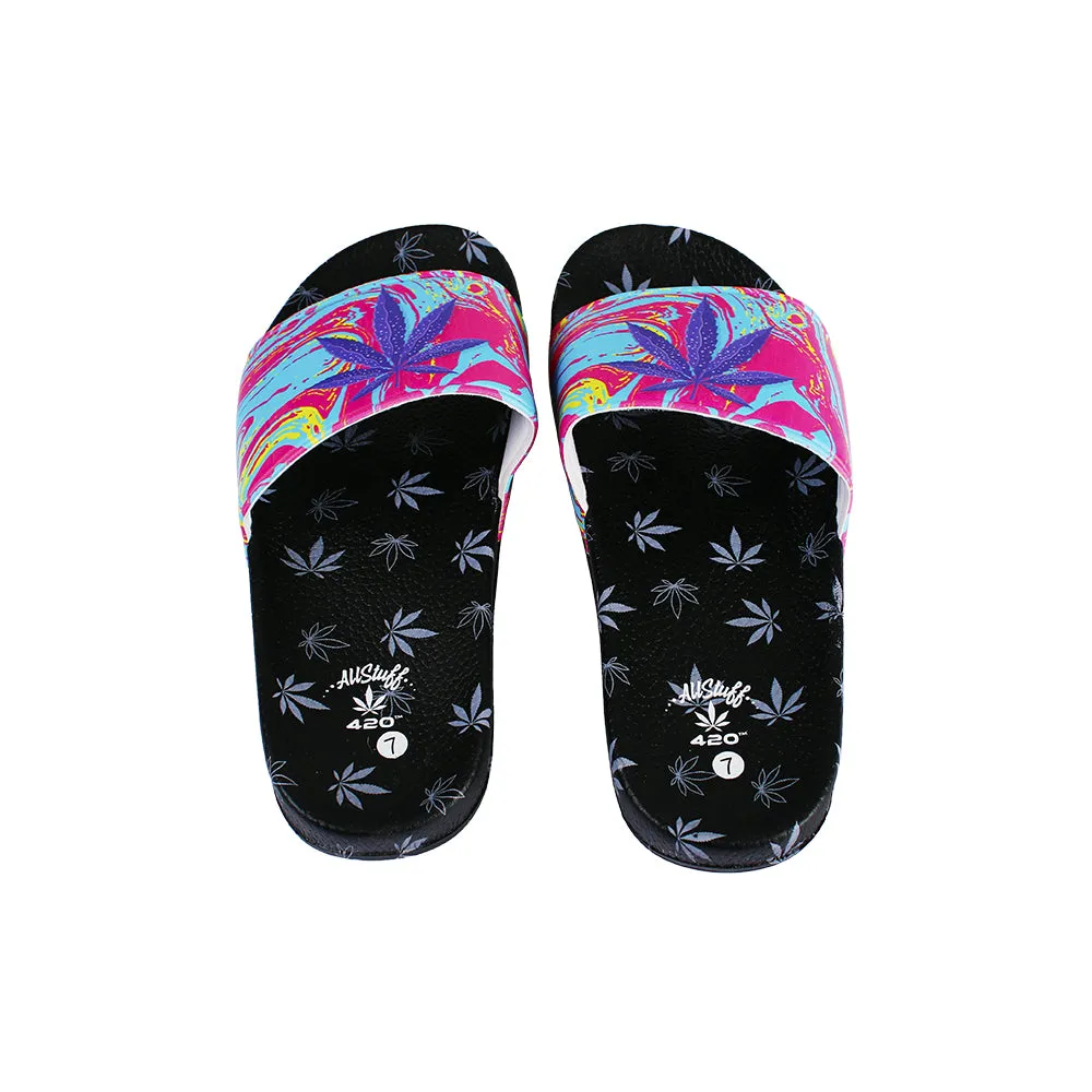 Himpy Slides - Womens Purple Lemonade Black Sandal - 1 Pair Per Pack