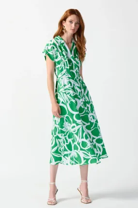 Joseph Ribkoff Green/ Vanilla Print  Dress Style 242030-4238