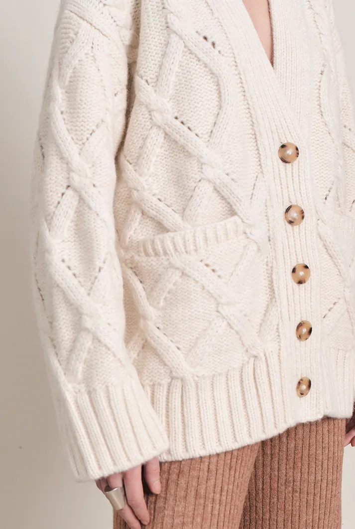 Kayln Cable Stitch Oversized Cardigan