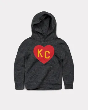 Kids Black & Red KC Heart Hoodie