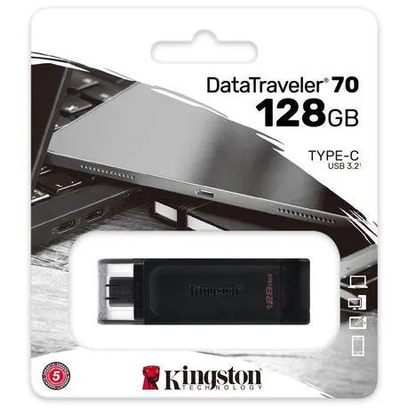 Kingston 128GB USB 3.2 Gen1 Type-C Memory Pen, DataTraveler 70