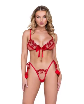 LI639 - Rouge Bow 2-Piece Pom-Pom Set