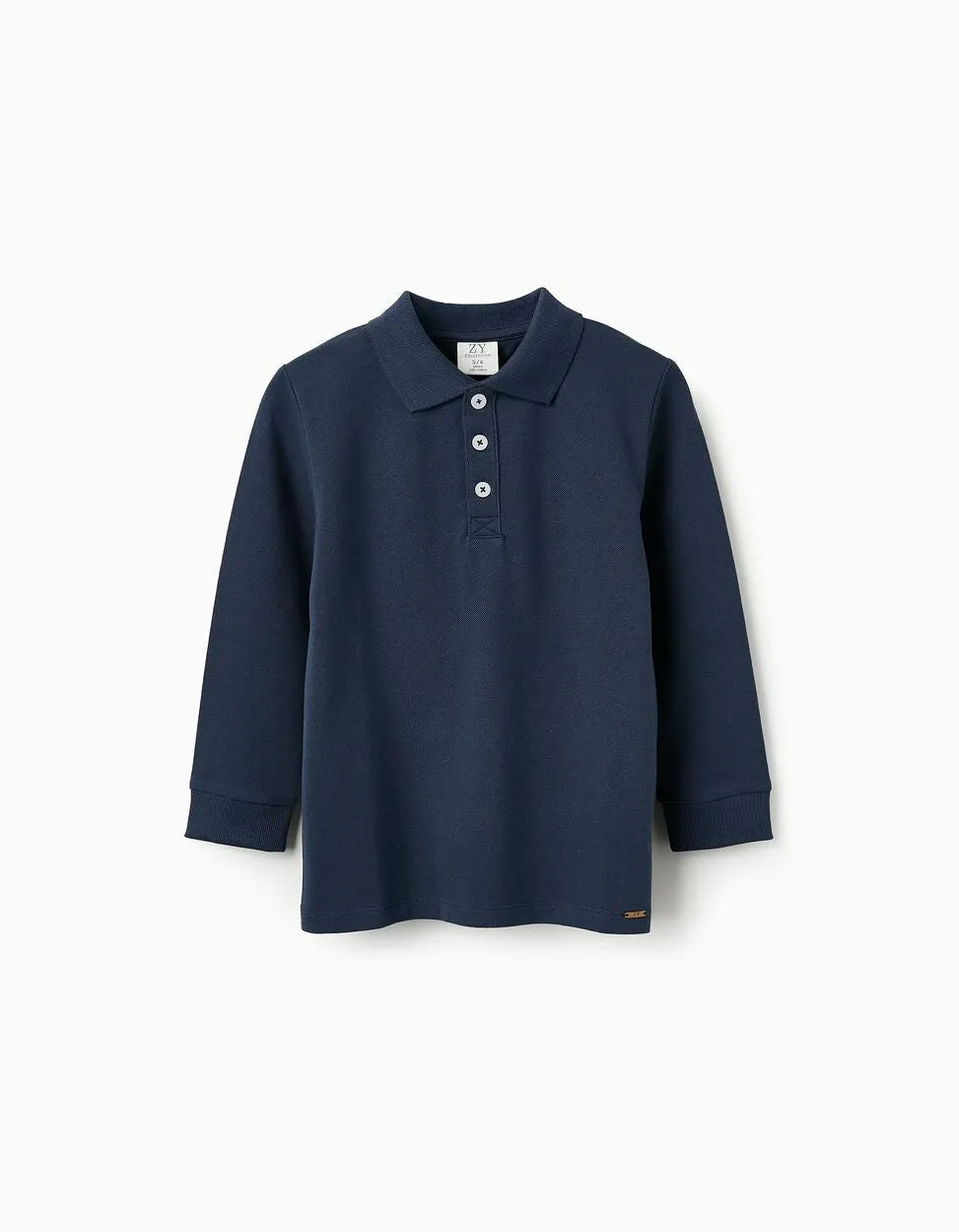 Long Sleeve Polo Shirt for Boys, Dark Blue