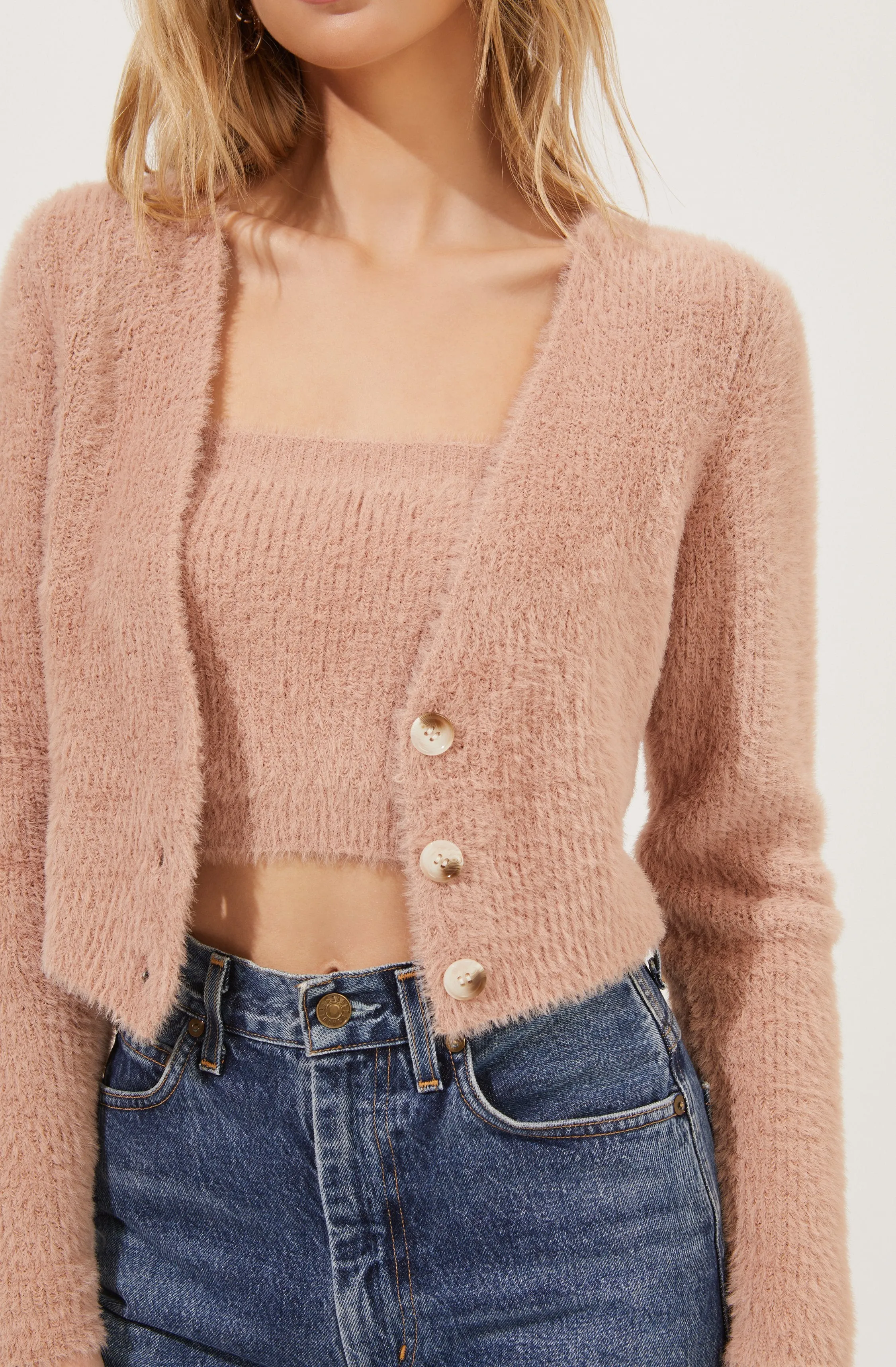 Lorain Fuzzy Knit Cardigan