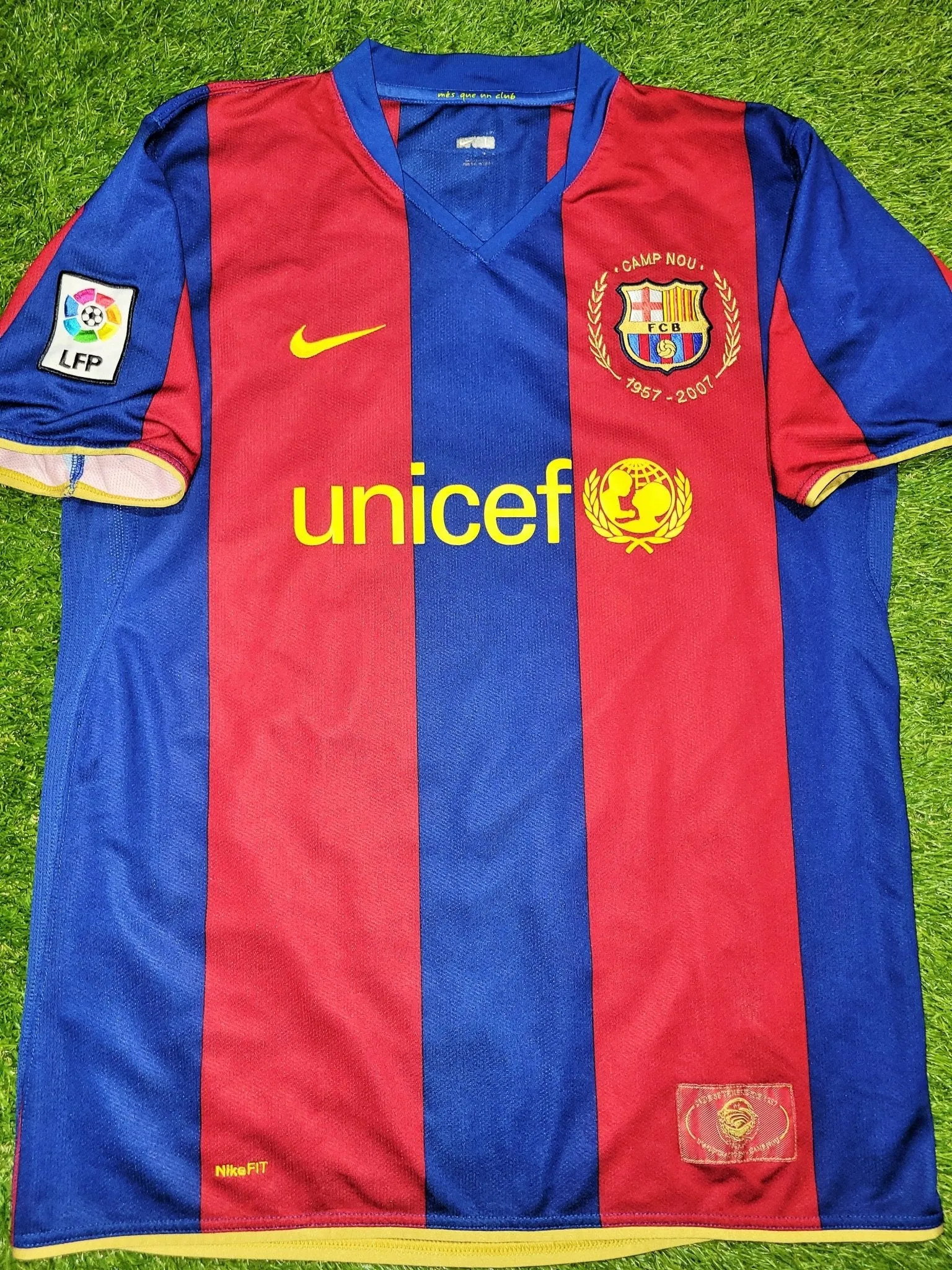 Marquez Barcelona Anniversary Home 2007 2008 Soccer Jersey Shirt L SKU# 237741-655