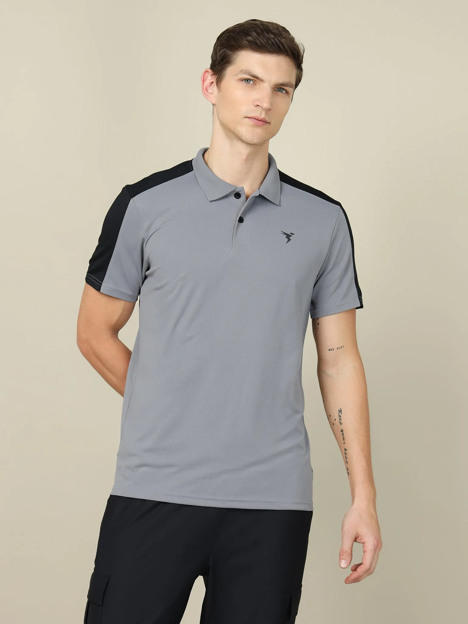 Men Colorblock Relax Fit Polo T-shirt with TECHNO COOL 