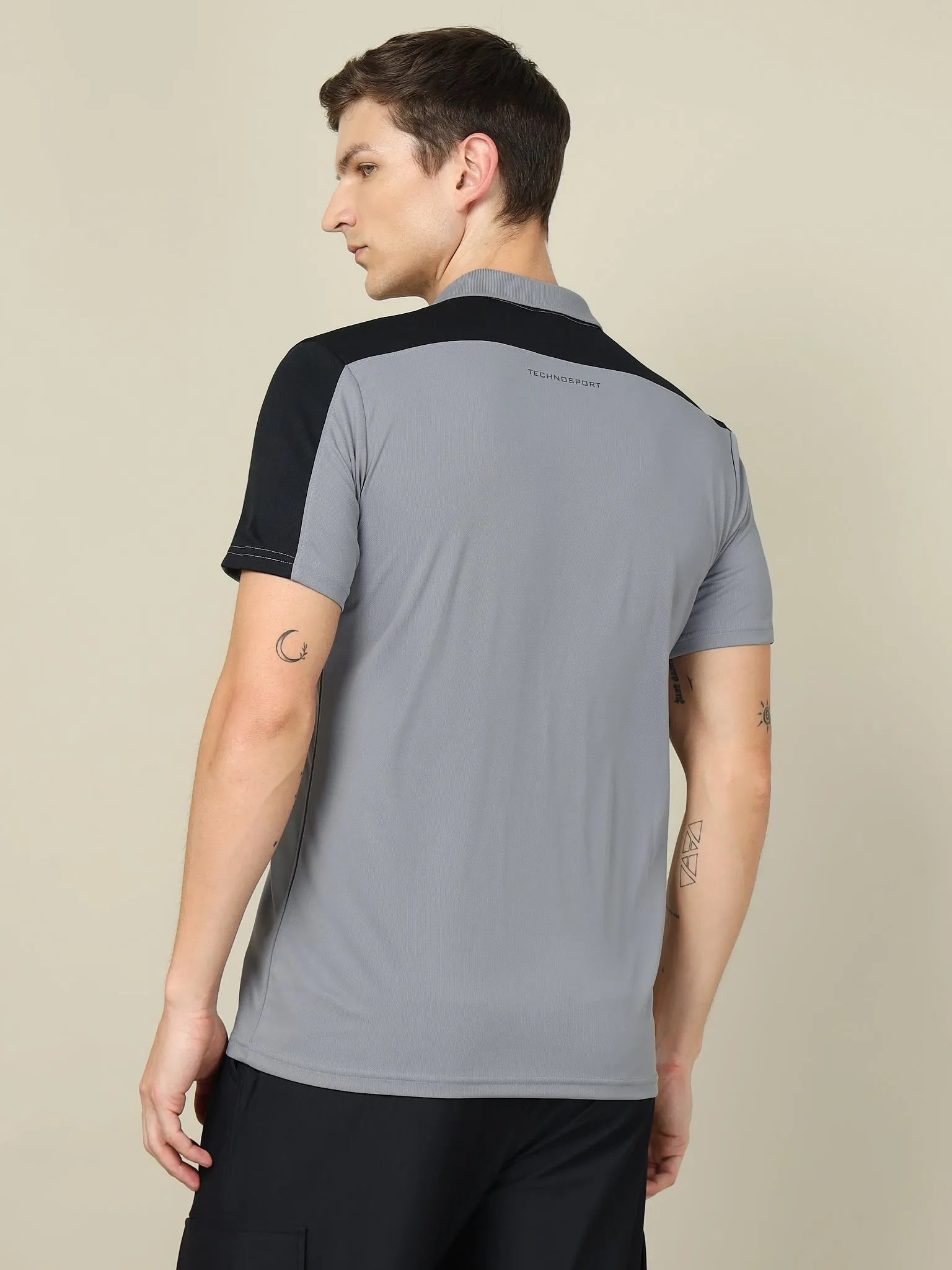 Men Colorblock Relax Fit Polo T-shirt with TECHNO COOL 