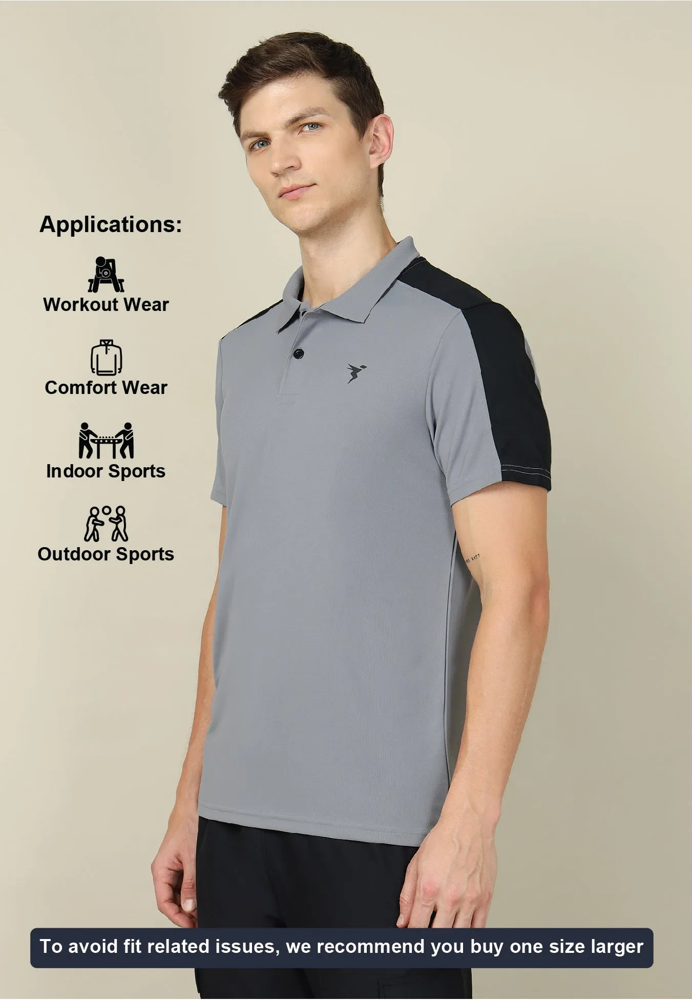 Men Colorblock Relax Fit Polo T-shirt with TECHNO COOL 