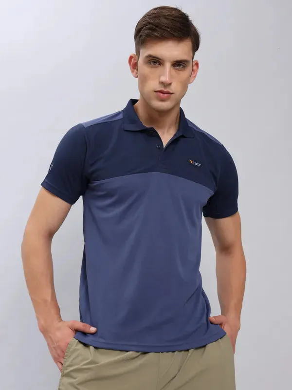 Men Colorblock Slim Fit Polo T-shirt with TECHNO COOL 