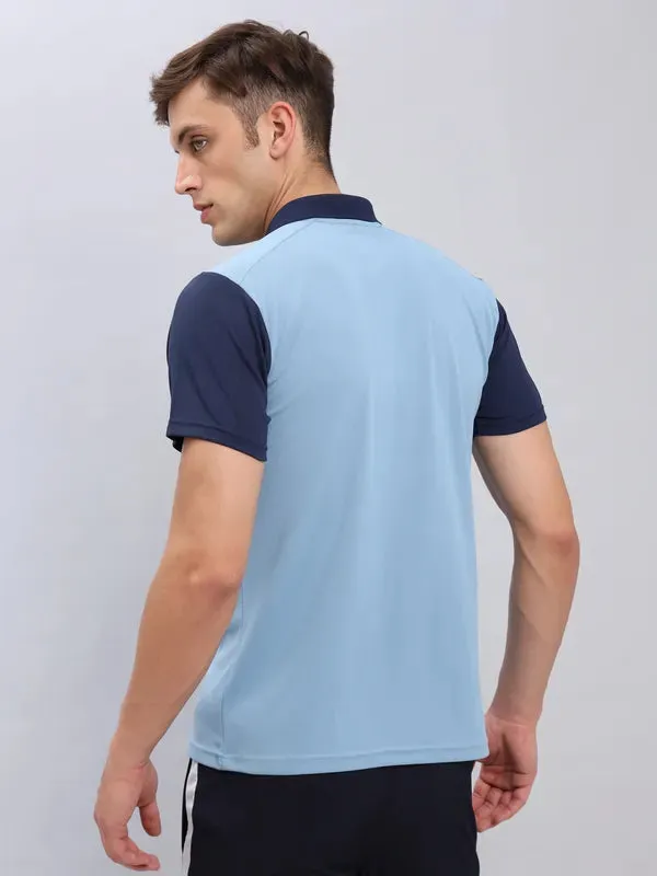 Men Colorblock Slim Fit Polo T-shirt with TECHNO COOL 