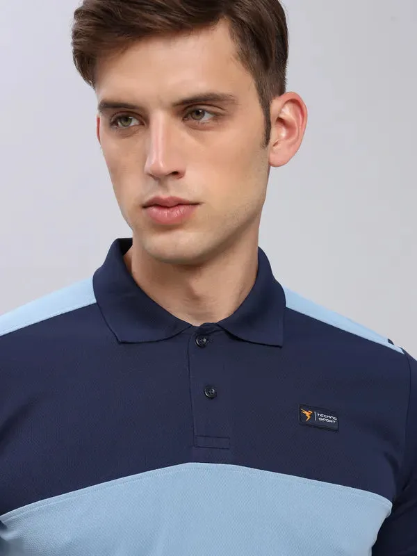 Men Colorblock Slim Fit Polo T-shirt with TECHNO COOL 