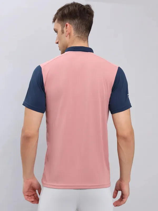 Men Colorblock Slim Fit Polo T-shirt with TECHNO COOL 