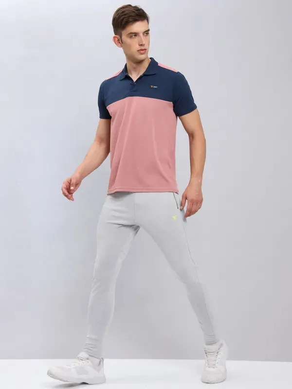 Men Colorblock Slim Fit Polo T-shirt with TECHNO COOL 