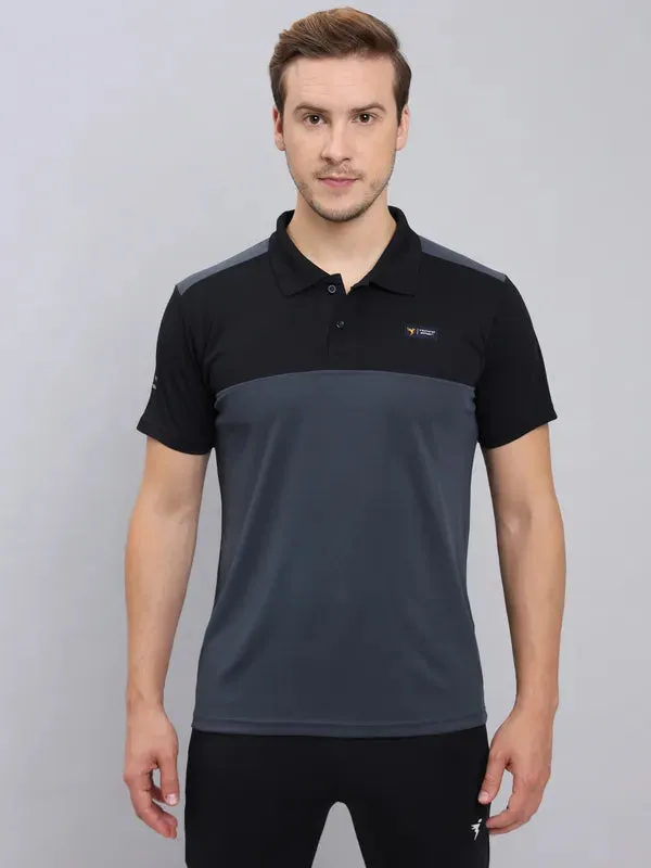 Men Colorblock Slim Fit Polo T-shirt with TECHNO COOL 