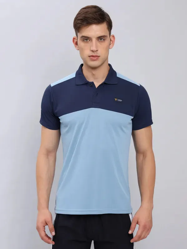 Men Colorblock Slim Fit Polo T-shirt with TECHNO COOL 