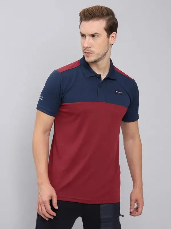 Men Colorblock Slim Fit Polo T-shirt with TECHNO COOL 