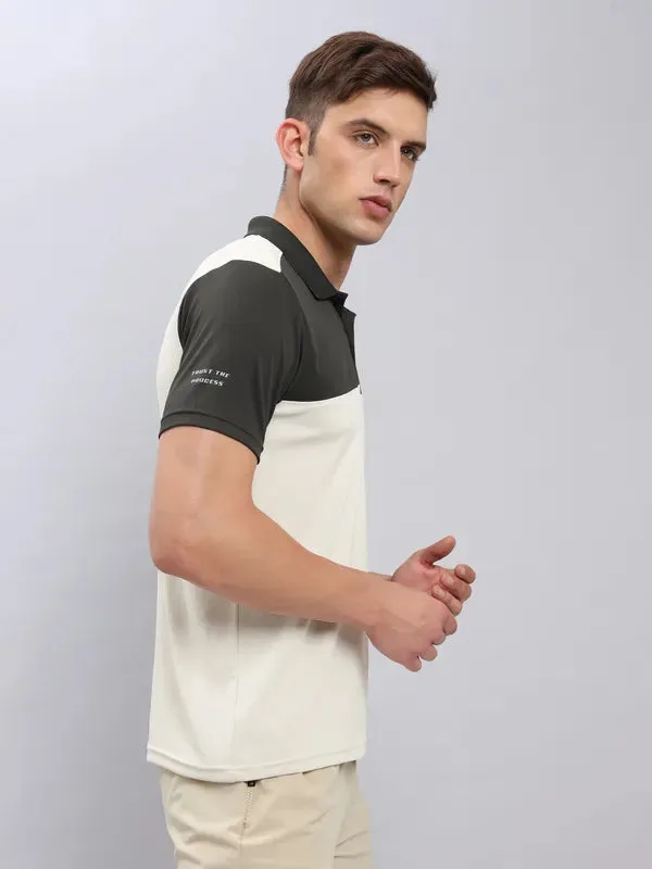 Men Colorblock Slim Fit Polo T-shirt with TECHNO COOL 