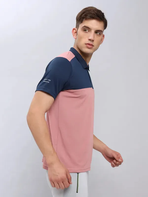 Men Colorblock Slim Fit Polo T-shirt with TECHNO COOL 